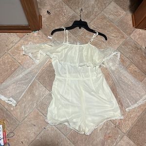 Sheer cream romper